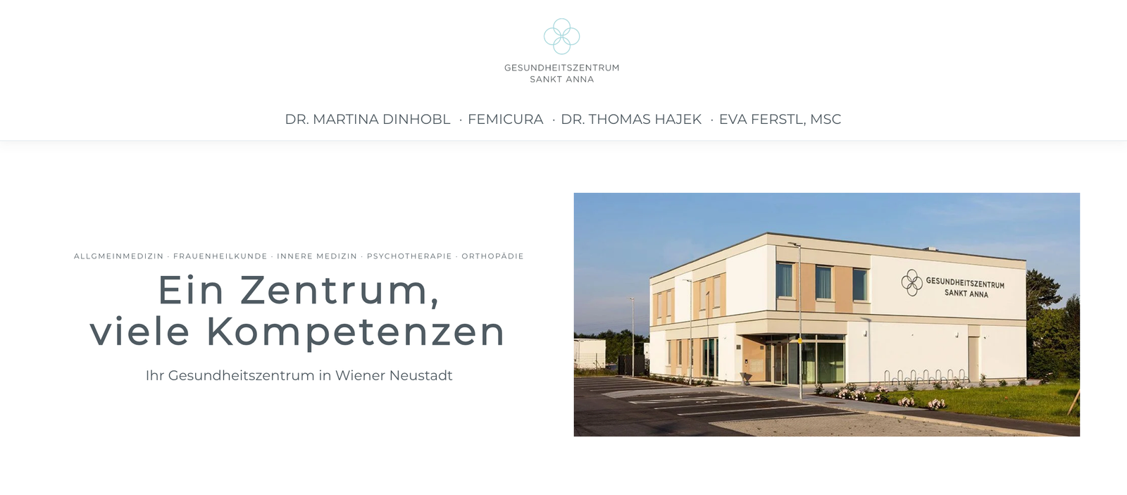 Website für Gesundheitszentrum Sankt Anna in Wiener Neustadt, designed by franzdesign